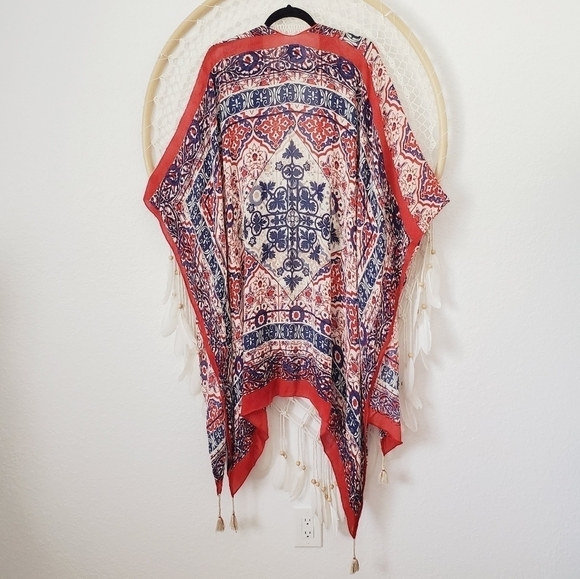 ASOS Bohemian Sequin Tassel Kimono - Picture 4 of 10